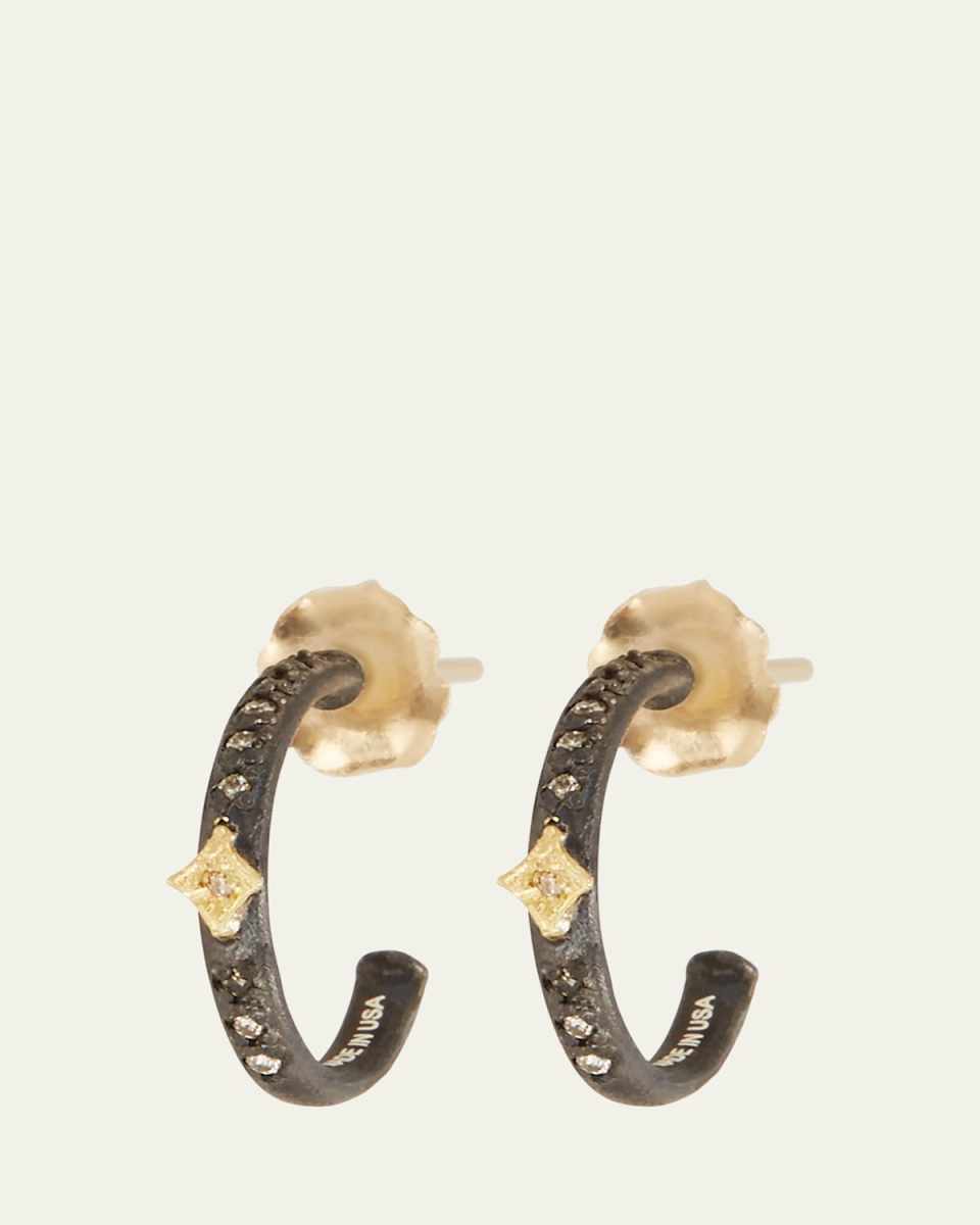 Old World Midnight Mini Diamond Huggie Hoop Earrings